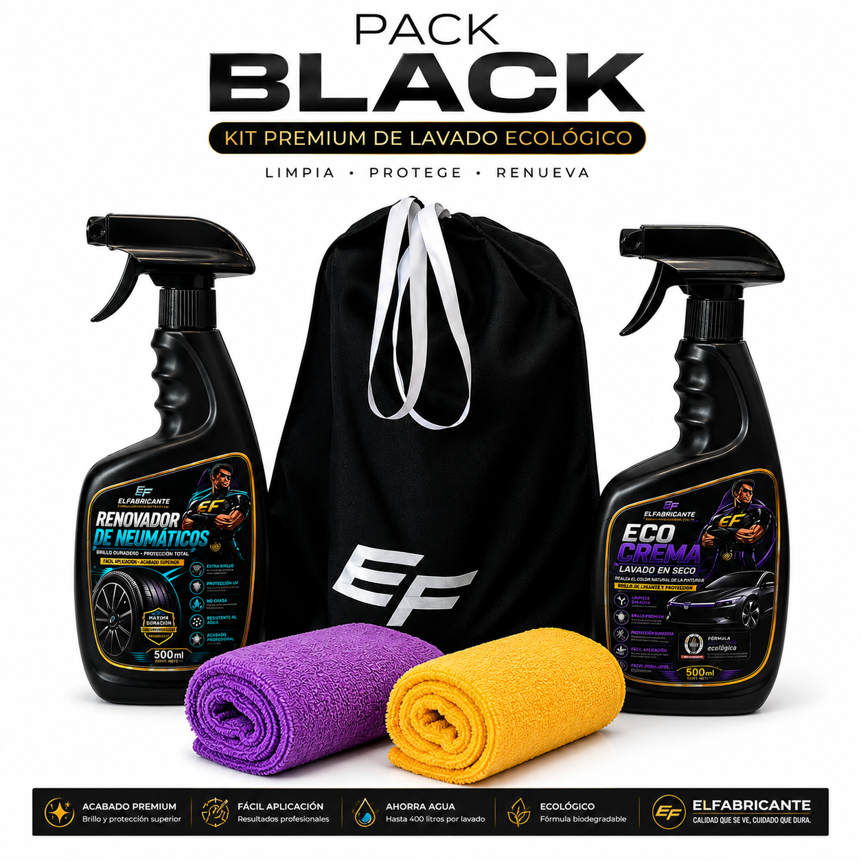 Pack Black | Kit Premium de Lavado Ecológico para Auto
